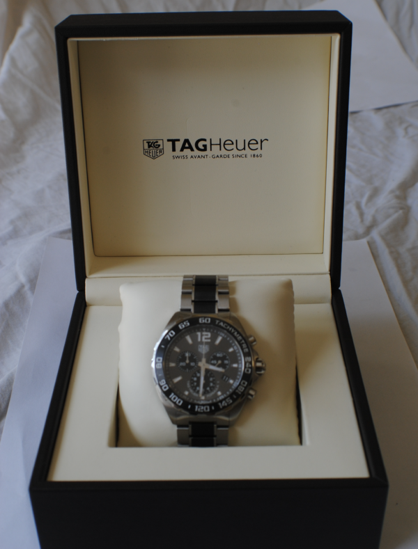 Tag Heuer formula 1 chronograph stainless steel and ceramic bracelet full